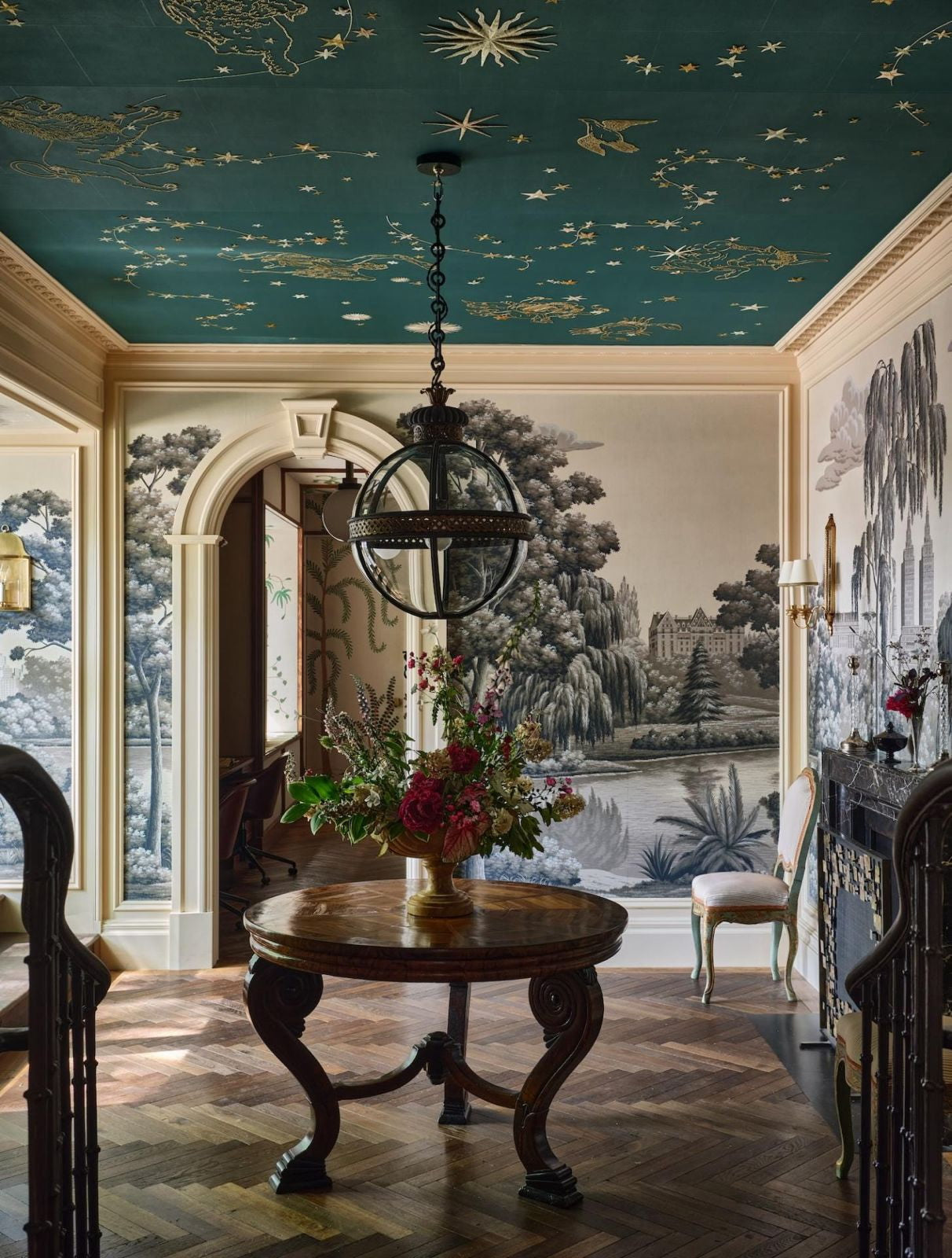 Room 1 Custom painted wallpaper.