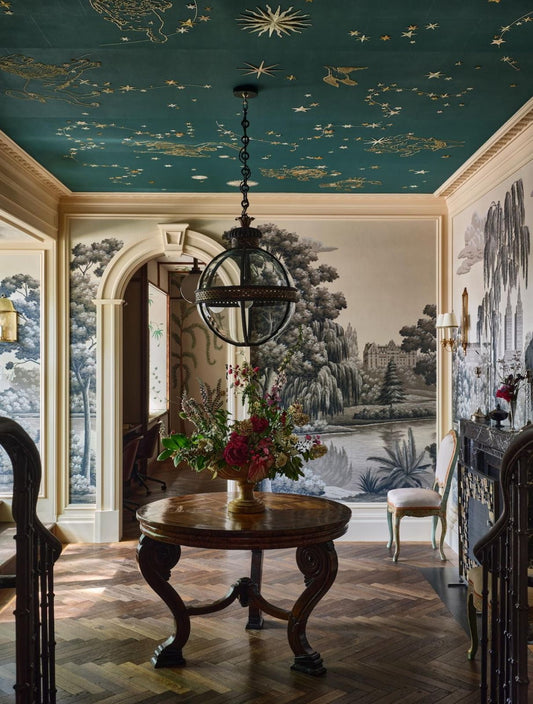 Room 1 Custom painted wallpaper.