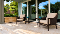Elegance in Stone: Custom Travertine Trough Planter set of two