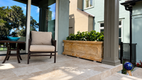 Elegance in Stone: Custom Travertine Trough Planter set of two