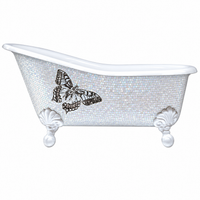 Flower Mural Shoe Shaped Design Bathtub Mosaic Tile