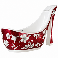 Flower Mural Shoe Shaped Design Bathtub Mosaic Tile