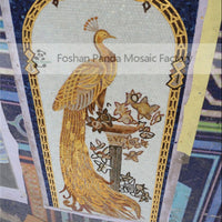 Decorative Glass Tile Luxurious Wall Mural Peacock Mosaic Picture Tile