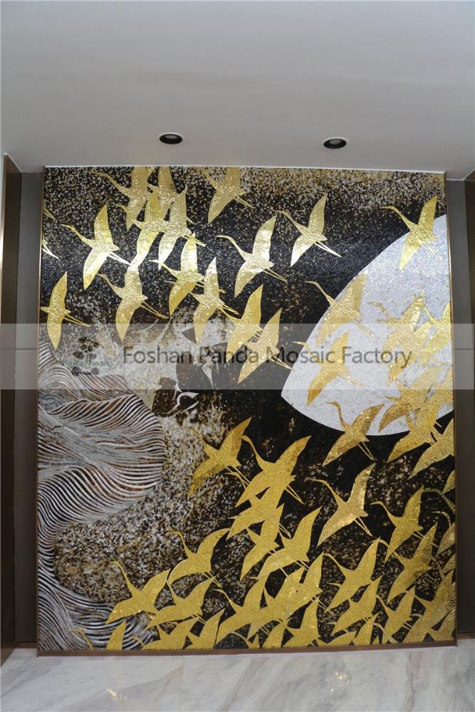 Mb Pmb16 Glass Mosaic Mural Living Room Wall Tile Mosaic Bird