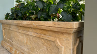 Elegance in Stone: Custom Travertine Trough Planter set of two
