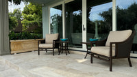 Elegance in Stone: Custom Travertine Trough Planter set of two