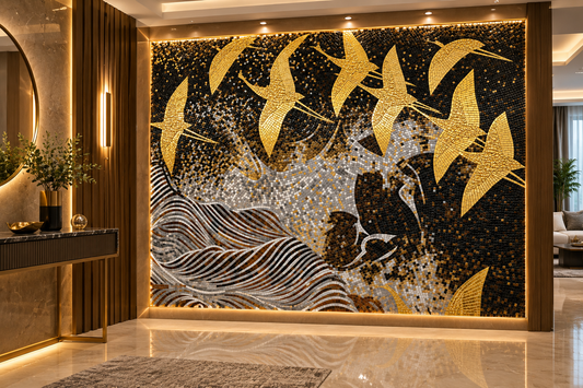 Mb Pmb16 Glass Mosaic Mural Living Room Wall Tile Mosaic Bird