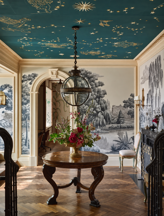 Room 1 Custom painted wallpaper.