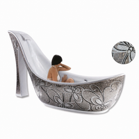 Mb Pbt-sh-s01 Foshan Sanitaryware Silver Mosaic Art Shoe Shaped Bathtub Butterfly Design Bathtub