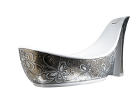 Mb Pbt-sh-s01 Foshan Sanitaryware Silver Mosaic Art Shoe Shaped Bathtub Butterfly Design Bathtub