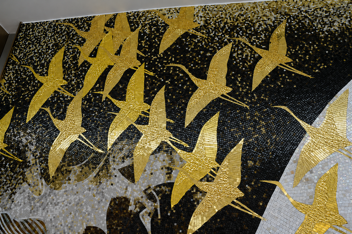 Mb Pmb16 Glass Mosaic Mural Living Room Wall Tile Mosaic Bird