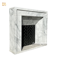 Contemporary Marble Fireplace Minimalist Hand Carved Stone Mantel Modern Style for Living Room and Villa Interiors