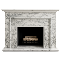 Custom Modern Minimalist Marble Fireplace Design for Luxury Homes & Hotels