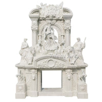 Ideal Arts Factory Direct Sale European Carved Figure Statue Fireplace Hand Carved Two Layer Marble Fireplace Mantel Frame