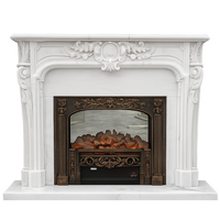 Hand Carved Natural French Marble Fireplace Mantel Luxury Villa Grade Fireplace for Indoor Home Decoration