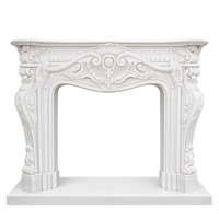 Hand Carved Natural French Marble Fireplace Mantel Luxury Villa Grade Fireplace for Indoor Home Decoration