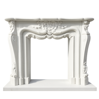 Hand Carved Natural French Marble Fireplace Mantel Luxury Villa Grade Fireplace for Indoor Home Decoration