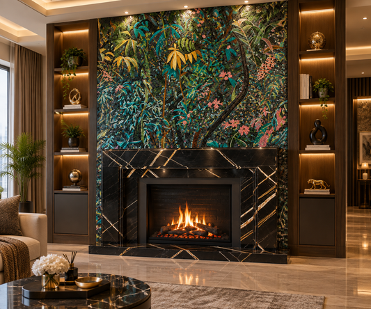 Rain Forest at Night Bespoke Mosaic Installation