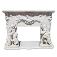 Luxury Hand Carved Marble Fireplace Mantel European Style Decorative Fireplace Surround