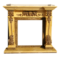 Luxury Hand Carved Marble Fireplace Mantel European Style Decorative Fireplace Surround