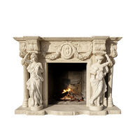 Luxury Hand Carved Marble Fireplace Mantel European Style Decorative Fireplace Surround