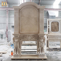 Classical European Marble Fireplace Mantel Luxury Indoor Fireplace Surround