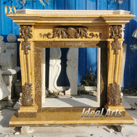 Luxury Hand Carved Marble Fireplace Mantel European Style Decorative Fireplace Surround
