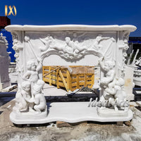 Luxury Hand Carved Marble Fireplace Mantel European Style Decorative Fireplace Surround