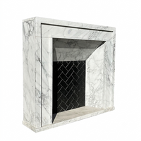 Contemporary Marble Fireplace Minimalist Hand Carved Stone Mantel Modern Style for Living Room and Villa Interiors