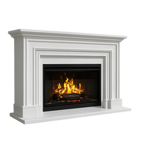 Modern White Marble Fireplace Surround