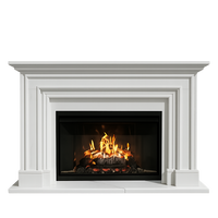 Modern White Marble Fireplace Surround