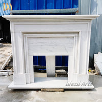 Custom Modern Minimalist Marble Fireplace Design for Luxury Homes & Hotels