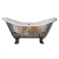Flower Mural Shoe Shaped Design Bathtub Mosaic Tile
